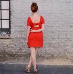 SOLD Anthro Maeve Red Bow-Back Shift Dress 0